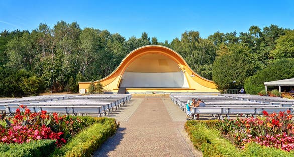 Public outdoor concert shell on the promenade in Swinemünde. Swinoujscie, Poland