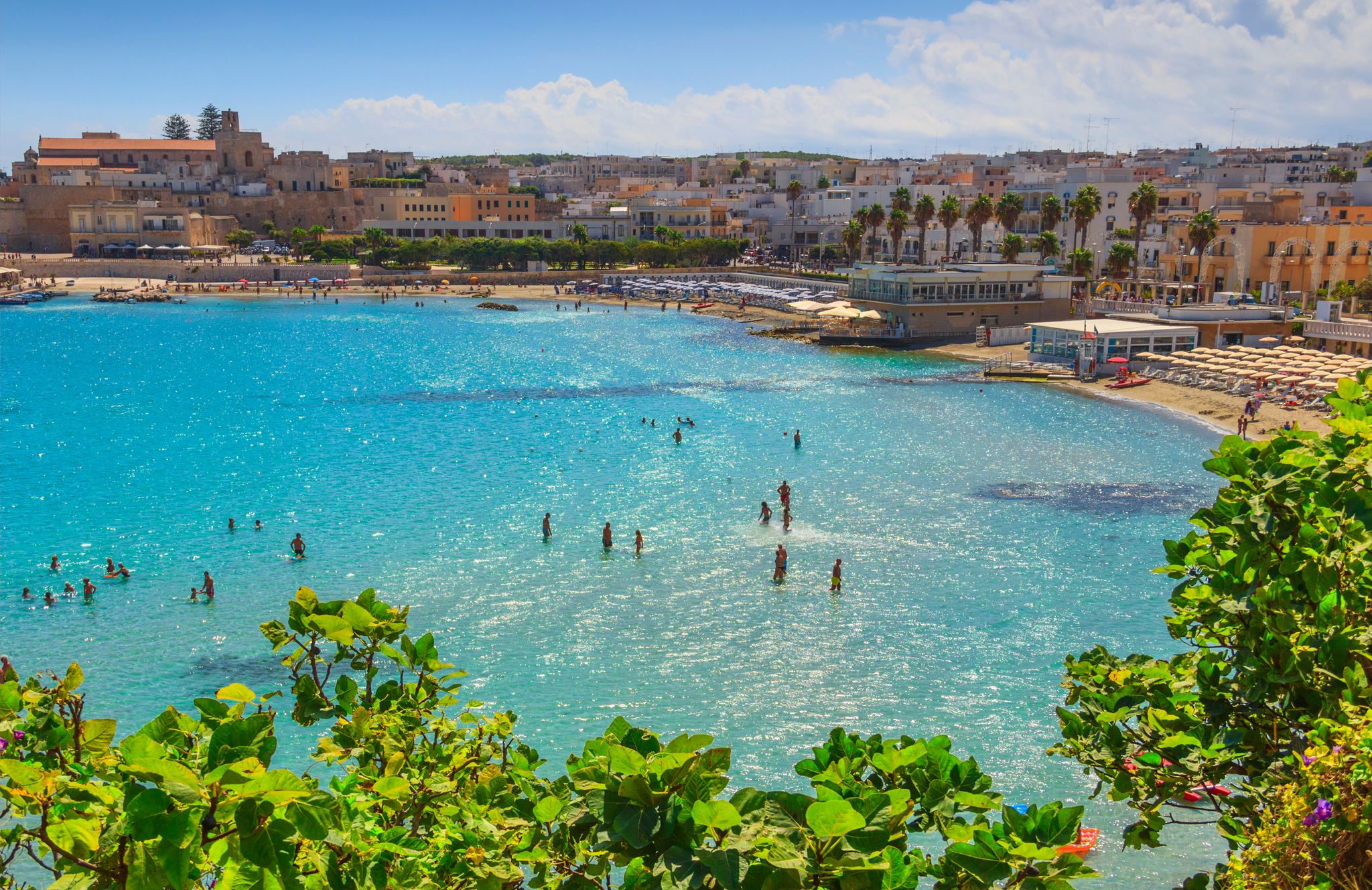 Photo of aerial view of the Castle of Otranto on the Salento Peninsula in the south of Italy.