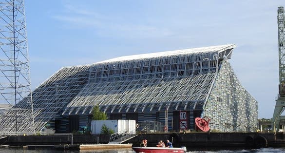Photo of the new sea museum Maritime Centre Vellamo in Kotka, Finland.