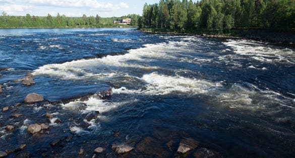 photo of view of Glomma river in Elverum, Norway.