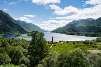 Photo of Glenfinnan Monument, at the head of Loch Shiel, Inverness-shire, Scotland.