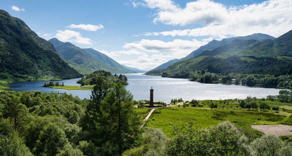Photo of Glenfinnan Monument, at the head of Loch Shiel, Inverness-shire, Scotland.