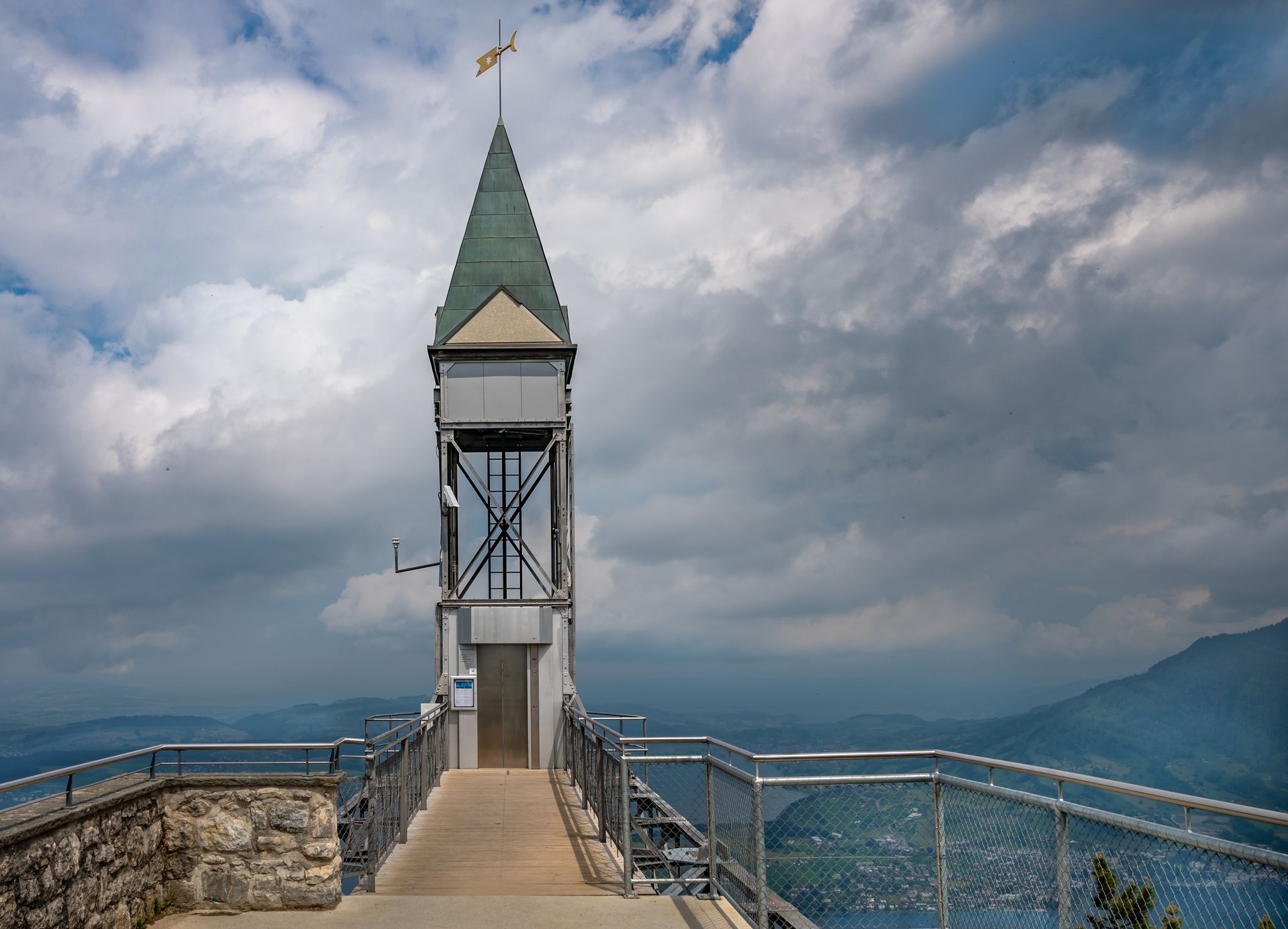 photo of close shot of Hammetschwand Elevator near Luzern at Burgenstock luxury resort. Switzerland.