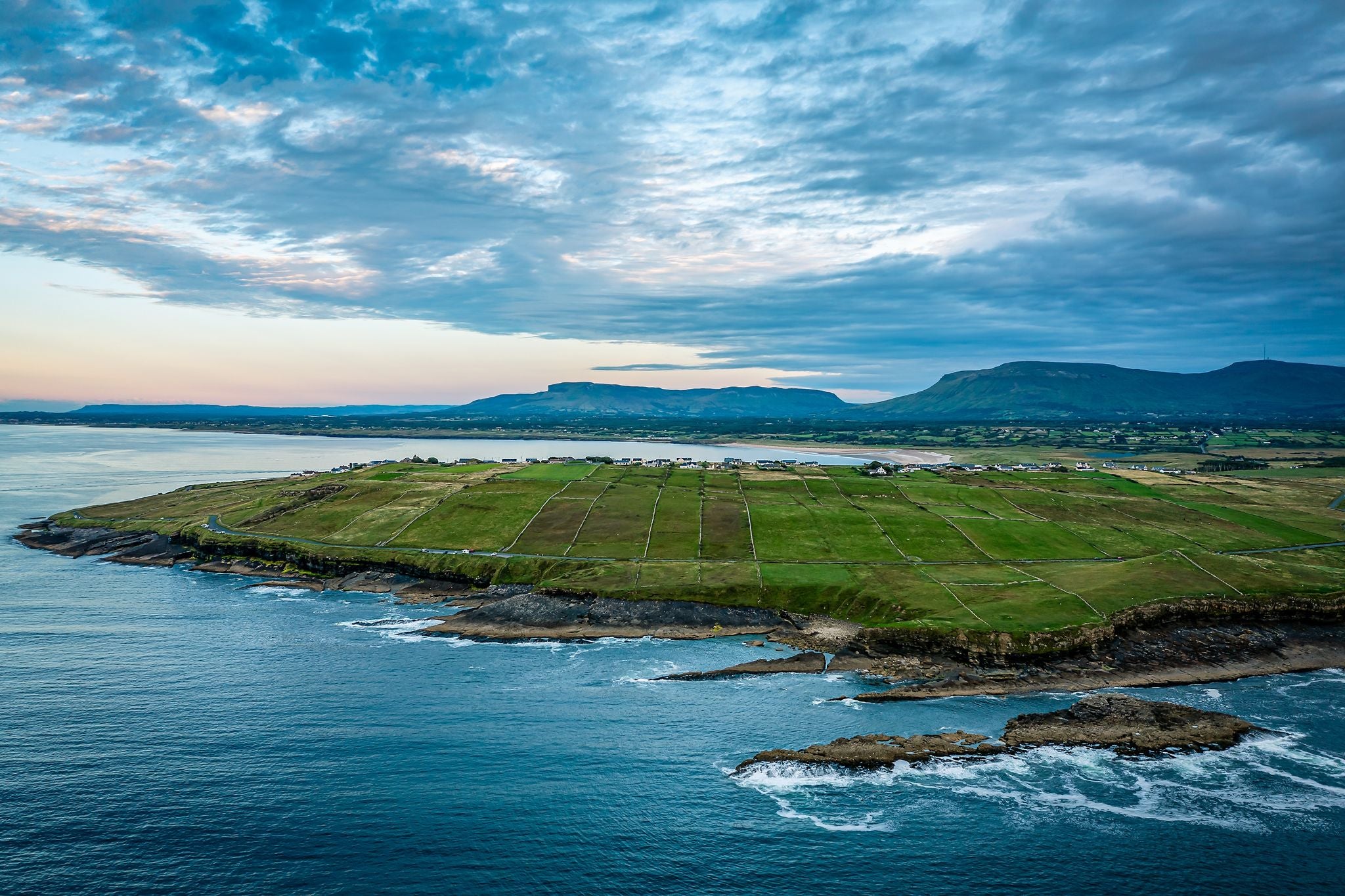photo of view of Aerial View Over Mullaghmore Coastline, Sligo, Ireland.