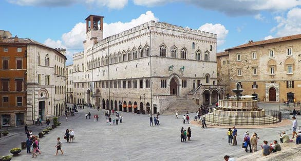photo of view of Piazza IV Novembre, Perugia, Italy.