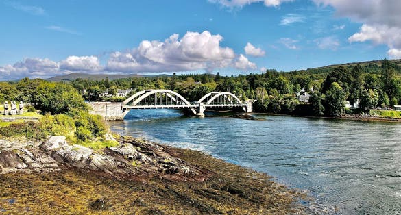 Photo of Kenmare suspension bridge in Kerry Ireland.