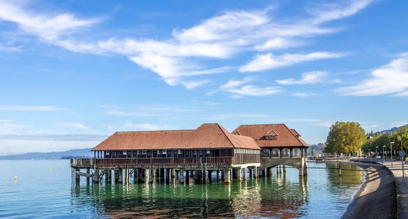 Photo of bathing hut, Rorschach, St. Gallen, Switzerland.