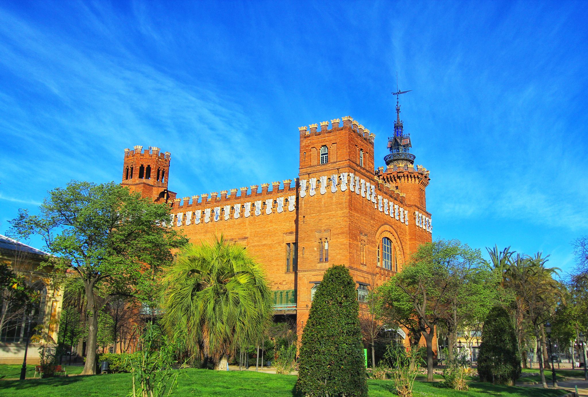 Park de la Ciutadella of Barcelona, Spain at spring time