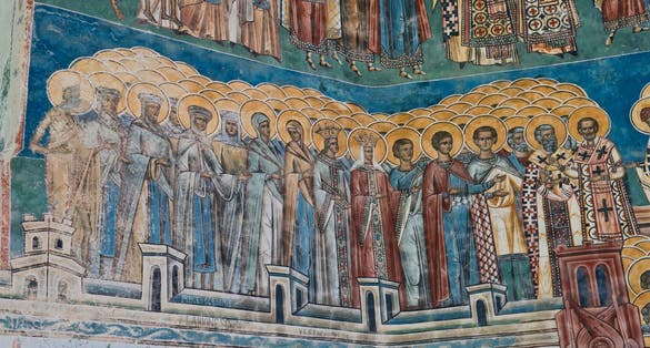 Photo of External fresco at Monastery Voroneț is one of the famous painted monasteries of Bukovina.