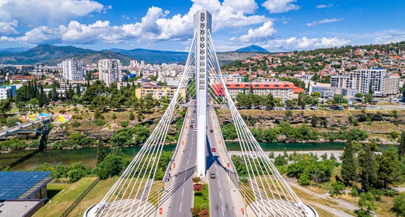 Photo of Podgorica milenium bridge in Montenegro.