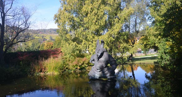Photo of beautiful architecture and landscape in Fondation Beyeler, Basel, Switzerland.
