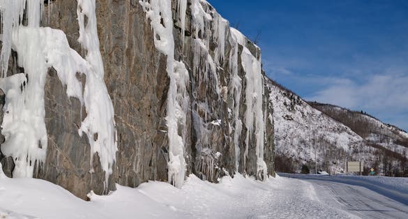 Frozen waterfall at Alta, Norway