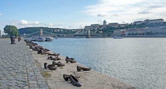 Photo of Shoes on the Danube Bank in Budapest, Hungary.