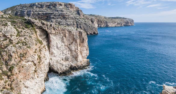 Photo of the mediterranean sea from the Dingli Cliffs (Rdum ta' Had-Dingli) in Malta.