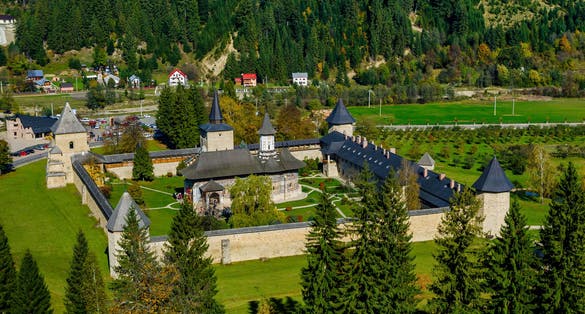 Sucevita monastery hill view , Suceava , Romania