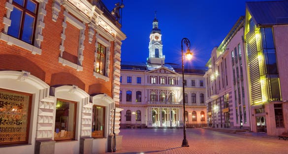 Town hall square in Riga, Latvia.