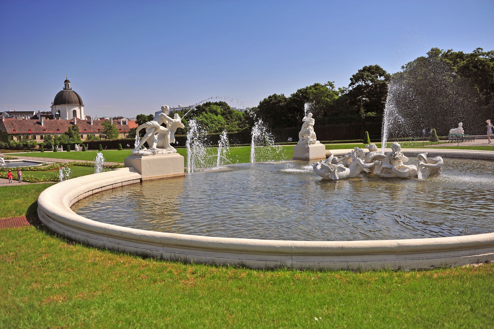 Photo of fountain of Belvedere Palace in Vienna, Austria.