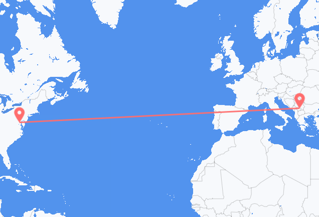 Washington, D.C. to Pristina