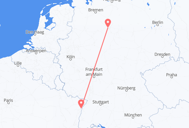 Strasbourg to Hanover