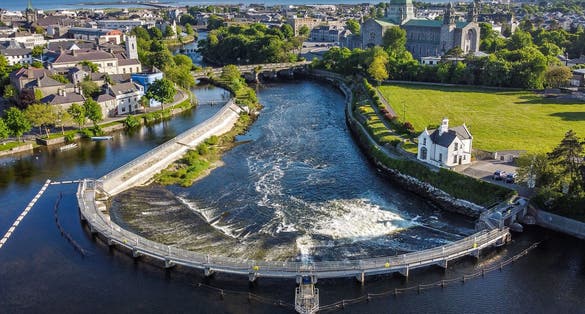 photo of view of Dam in Galway city, Ireland.