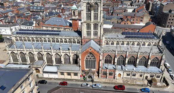 areal views of Hull Minster is an Anglican Church formerly called Holy Trinity ChurchKingston upon Hull