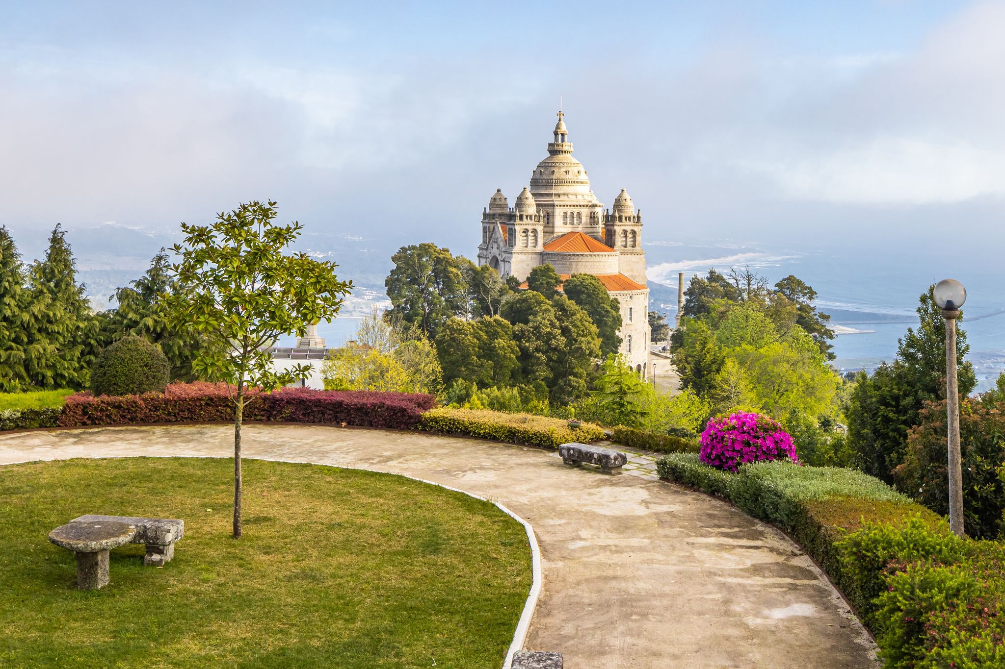 Europe, Portugal, Viana do Castelo. Sanctuary of the Sacred Heart on the Monte de Luzia, Mount of Saint Lucy.
