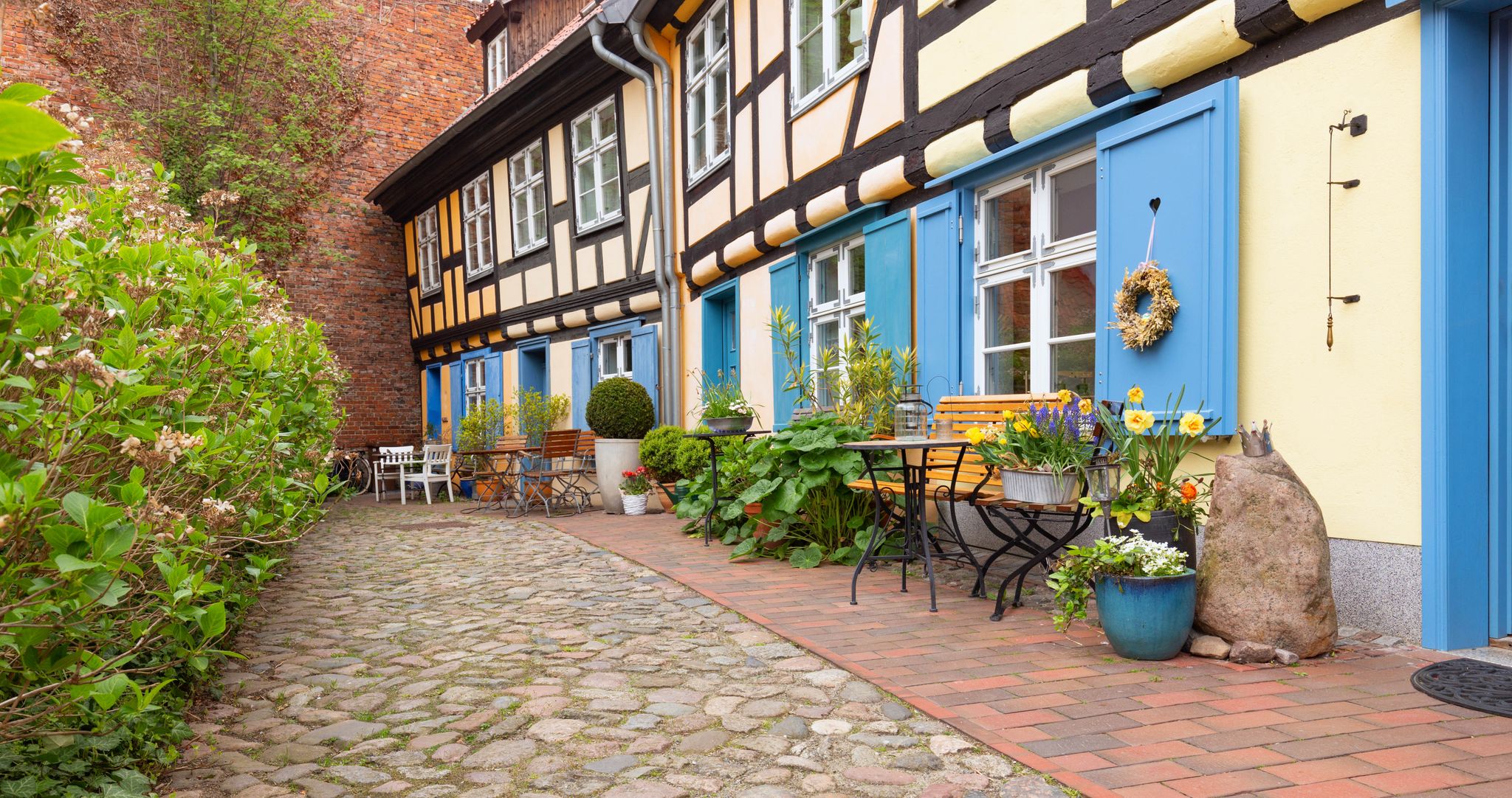 Stralsund. Historic architecture of the Port city located on the island of Rugen in Germany