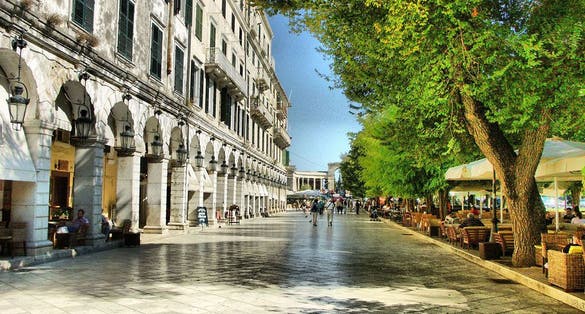 photo of view ofSpianáda,Corfu Greece.