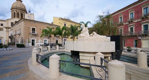 View of the Diana fountain and baroque buildings in Diana Square