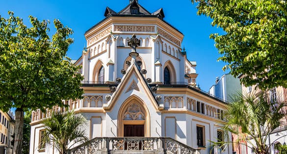 historic buildings at the famous old town of Rosenheim - germany