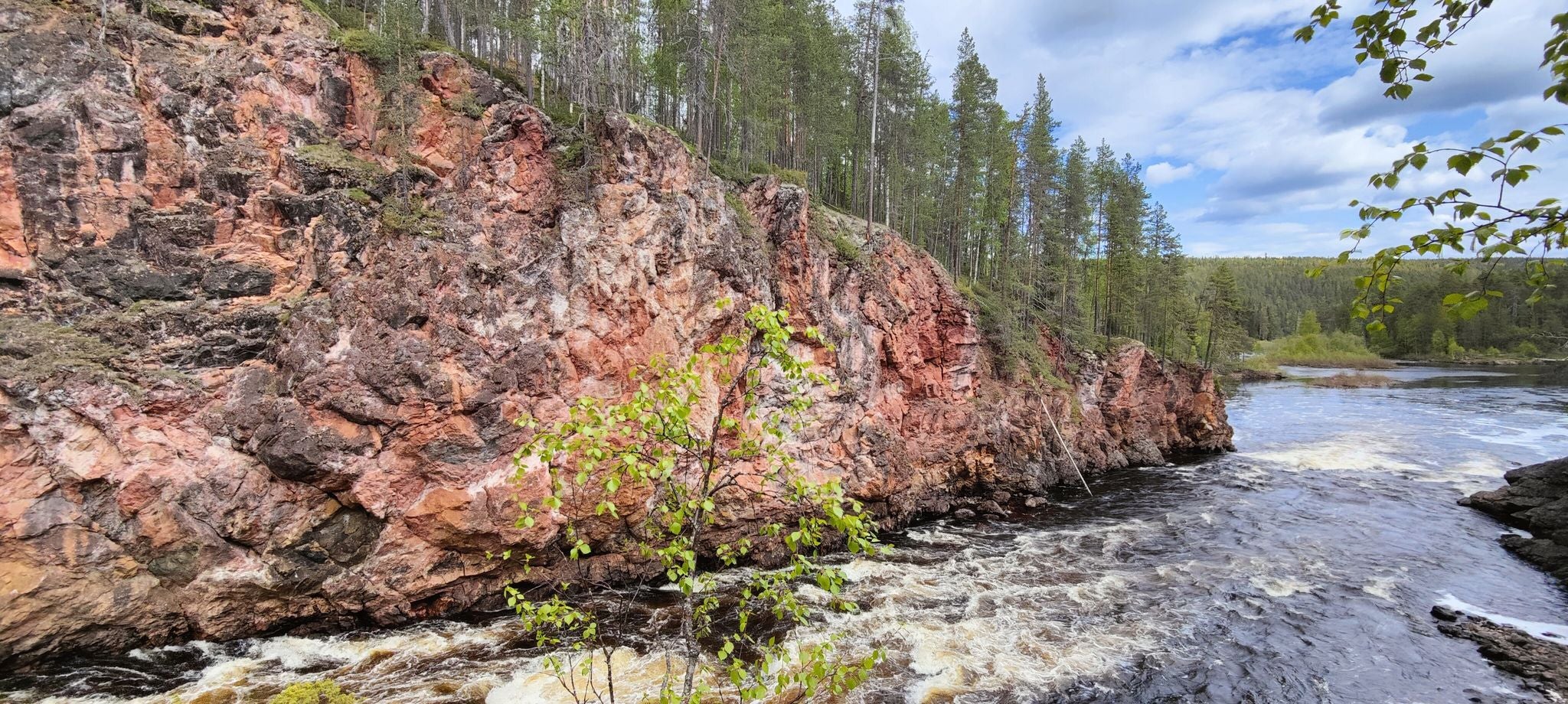 Kiutaköngäs rapids in the most beautiful Oulanka National Park, Finland on a sunny summer day