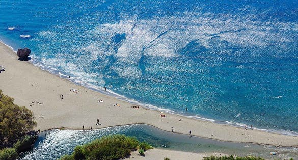 photo of view of preveli beach, crete, Greece.