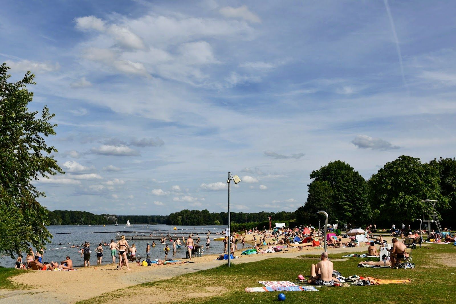 Am Unterbacher See Strandbad Süd, Unterbach, Stadtbezirk 8, Dusseldorf, North Rhine-Westphalia, Germany