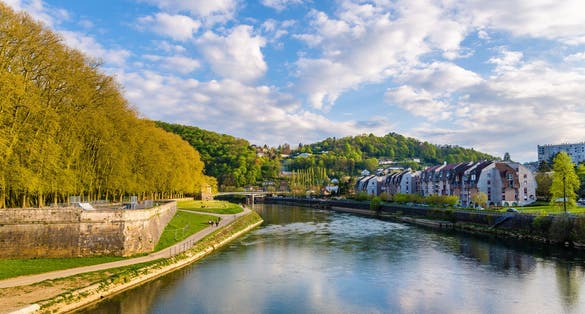 View of Besancon over the Doubs River - France