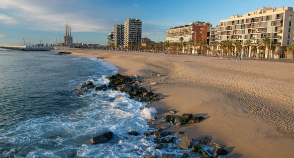 Badalona Beach near Barcelona, Spain.