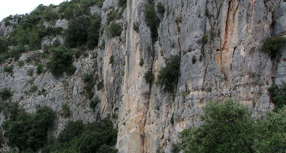 Abraham's Rock which dominates the prehistoric entrance to Chauvet Cave.
