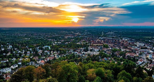 Photo of stormy Weather over Karlsruhe.