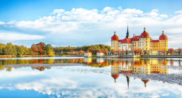 Breathtaking view of Moritzburg Castle near Dresden. Popular tourist destination. Location: Moritzburg, state of Saxony, Germany, Europe