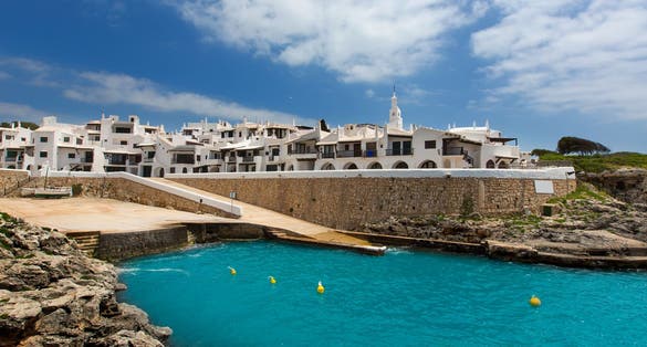 photo of Binibequer Vell in Binibeca white village in Menorca, Balearic Islands, Spain.