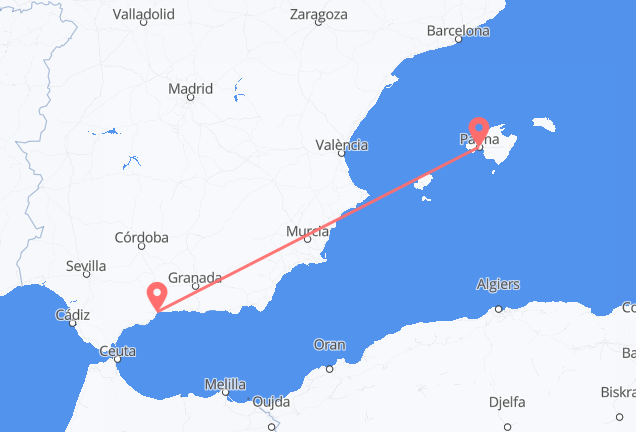 Palma to Málaga