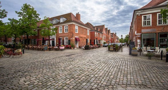 photo of view of The "Hollandisches Viertel" (Dutch Quarter) in Potsdam, Brandenburg, Germany.
