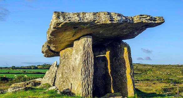 photo of Poulnabrone dolmen .