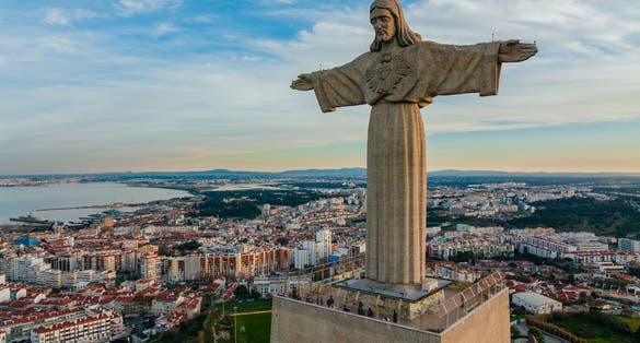Photo of Sanctuary of Christ the King in Lisbon, Portugal.