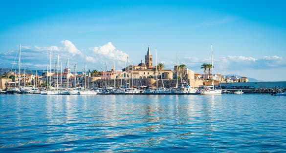 Photo of Alghero city in Sassari Province, Sardinia, Italy.