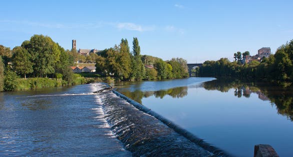 Photo of Waterfall on the river in Limoges, France.