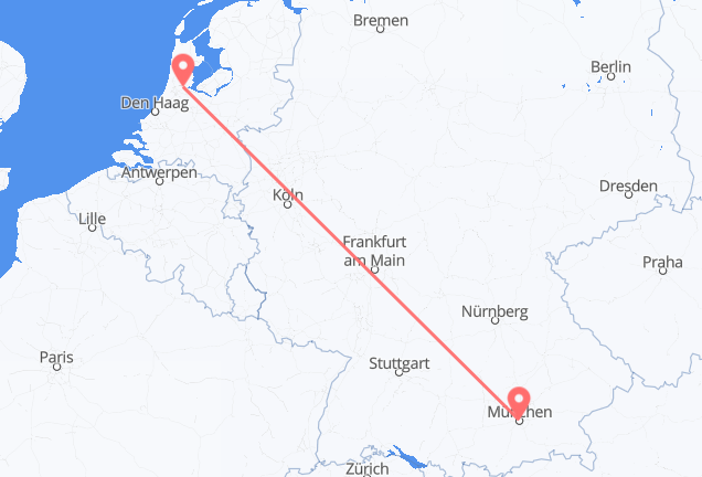 München nach Amsterdam