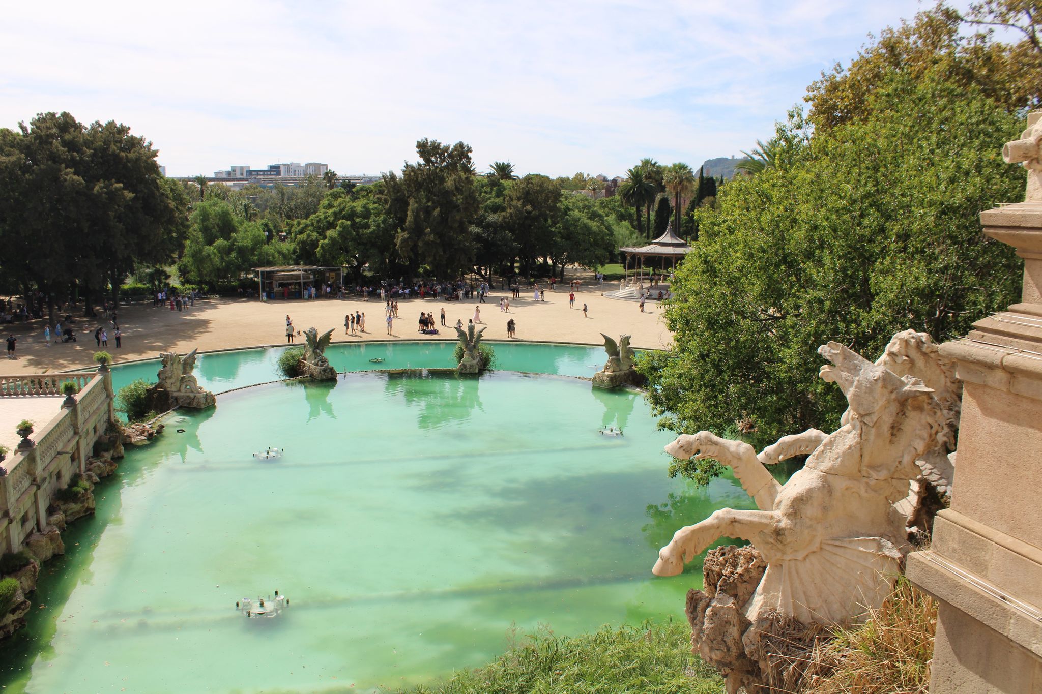 Photo of 19th century Cascada Monumental fountain in Ciutadella Park of Barcelona in the Catalonia Region.