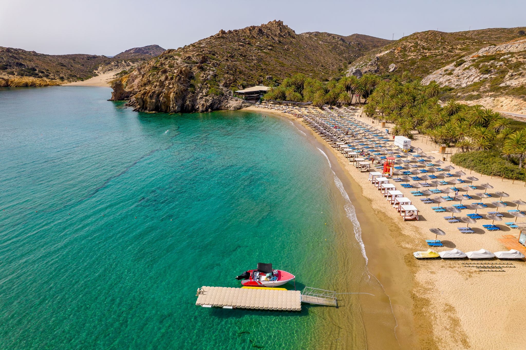 photo of view of Aerial view of the famous Vai Palm Beach, Crete, Greece.
