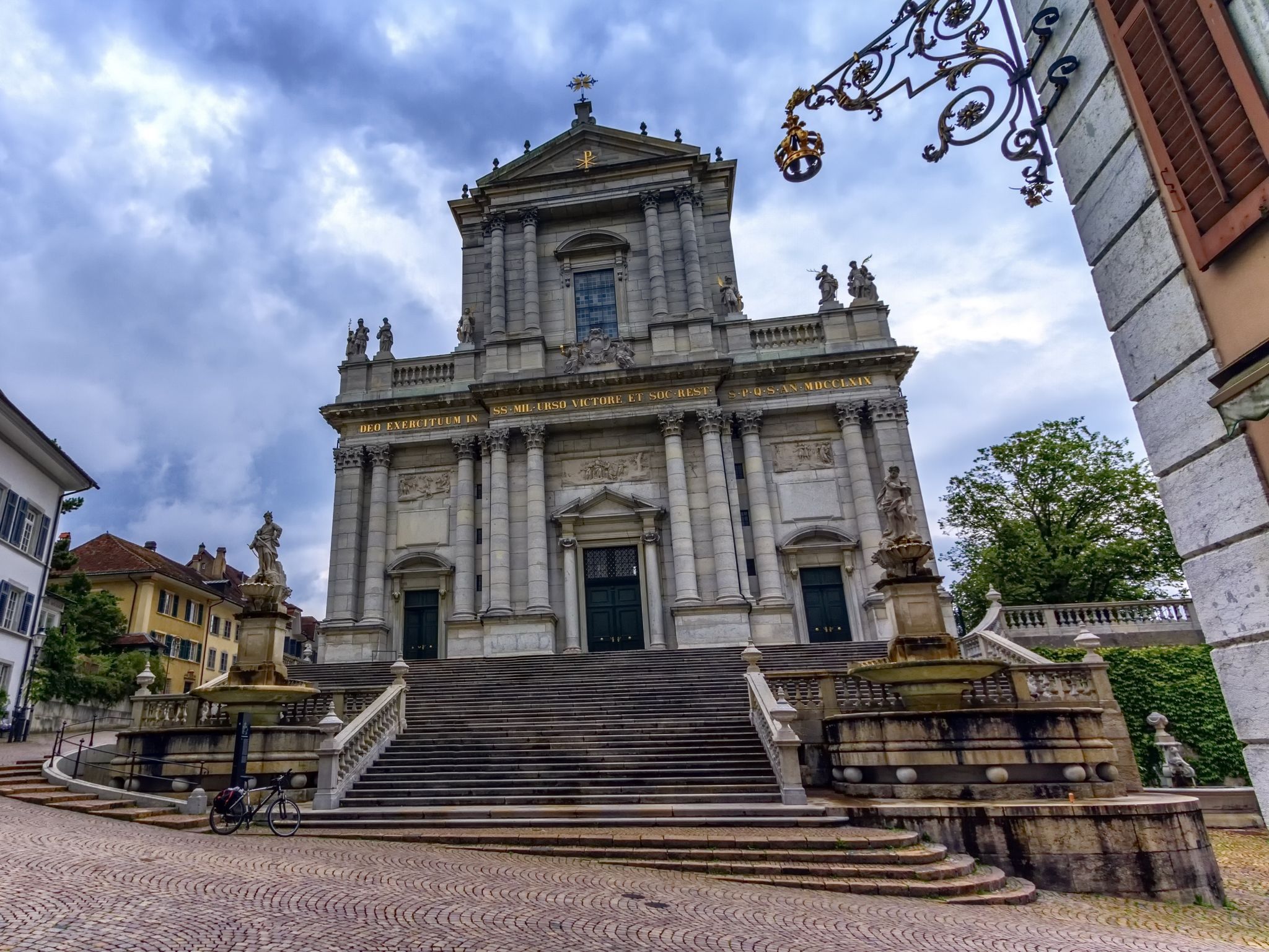 photo of western facade of the St Ursus Cathedral in Solothurn, Switzerland.