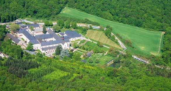 Photo of The monastery Eberbach/Germany from above.